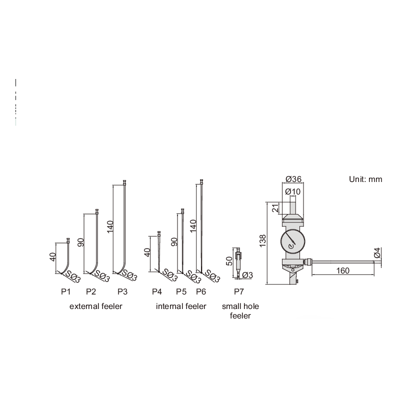 INSIZE Measuring Equipment Insize Centering Indicator 0-3mm x 0.01mm Range Series 2385-3