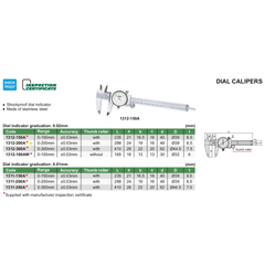 INSIZE Measuring Equipment Insize Dial Caliper 0-200mm Range Series 1312-200A
