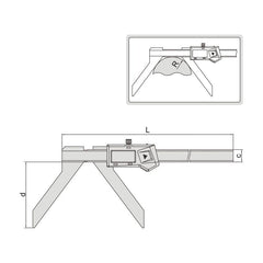 INSIZE Measuring Equipment Insize Digital Arc Radius Caliper 5-150mm/0.2-6" Range Series 1189-150B