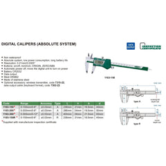 INSIZE Measuring Equipment Insize Digital Caliper 0-150mm / 0-6" Range Series 1103-150