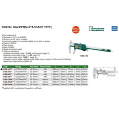 INSIZE Measuring Equipment Insize Digital Caliper 0-150mm/0-6" Range Series 1108-150