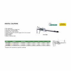 INSIZE Measuring Equipment Insize Digital Caliper 0-200mm/0-8" Range Series 1114-200A