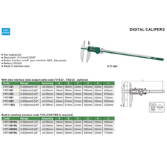 INSIZE Measuring Equipment Insize Digital Caliper 0-500mm / 0-20" Range Series 1117-501