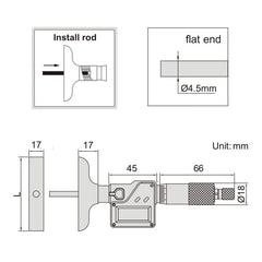 INSIZE Measuring Equipment Insize Digital Depth Micrometer 0-150mm/0-6" Range Series 3540-150