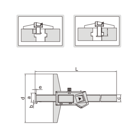 INSIZE Measuring Equipment Insize Digital Double Hook Depth Gauge 0-200mm / 0-8" Range Series 1144-200A