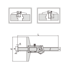 INSIZE Measuring Equipment Insize Digital Double Hook Depth Gauge 0-200mm / 0-8" Range Series 1144-200A