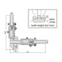 INSIZE Measuring Equipment Insize Digital Gear Tooth Caliper 5-50mm x 0.01mm Range Series 1181-M50A
