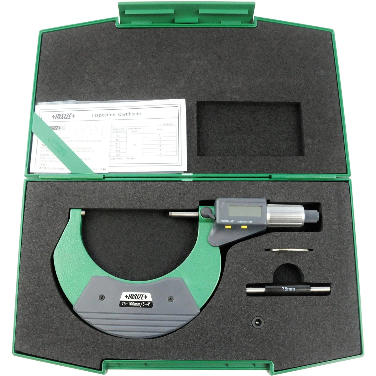 INSIZE Measuring Equipment Insize Digital Outside Micrometer 75-100mm/3-4" Range Series 3109-100A
