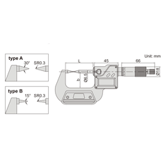 INSIZE Measuring Equipment Insize Digital Point Micrometer 0-25mm/0-1" Range Series 3530-25BA
