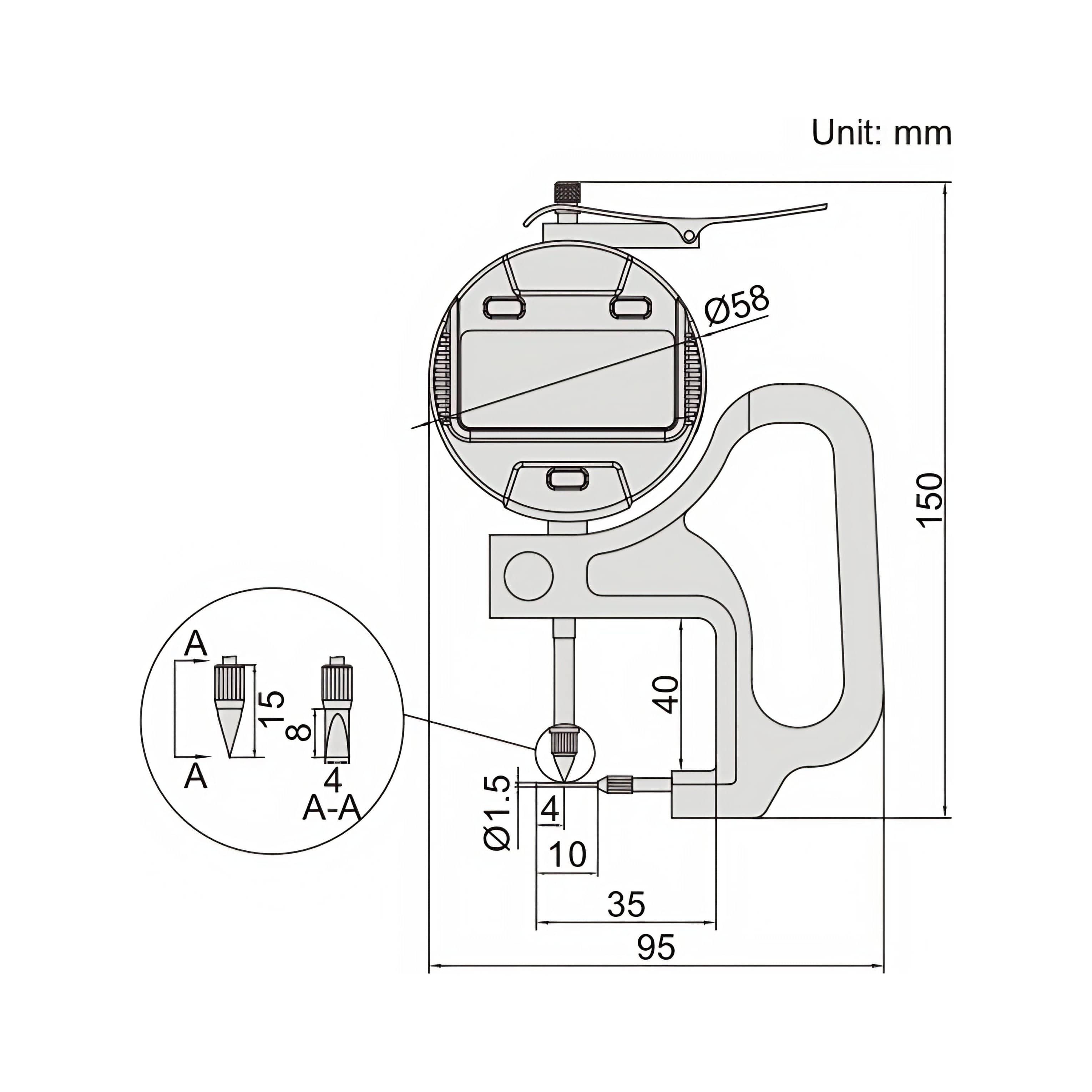 INSIZE Measuring Equipment Insize Digital Thickness Gauge 0-10mm/0-0.4" Range Series 2873-10