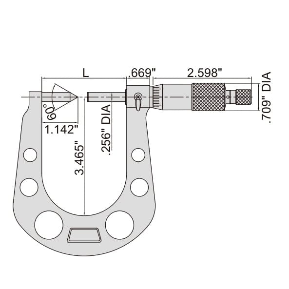 INSIZE Measuring Equipment Insize Disc Brake Micrometer 0.3-1.3" Range Series 3288-1