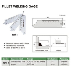 INSIZE Measuring Equipment Insize Fillet Welding Gauge Series 4847-1