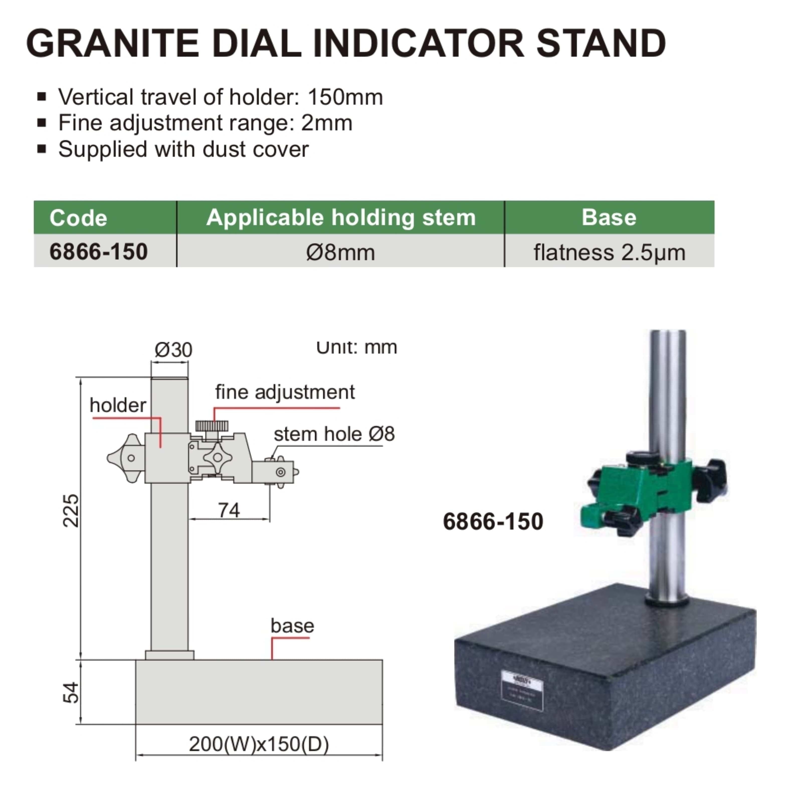 INSIZE Measuring Equipment Insize Granite Comparator Stand Range Series 6866-150