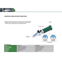 INSIZE MEASURING EQUIPMENT Insize Handheld Wine Refractometer 0–20Baume Series 5813-PT20