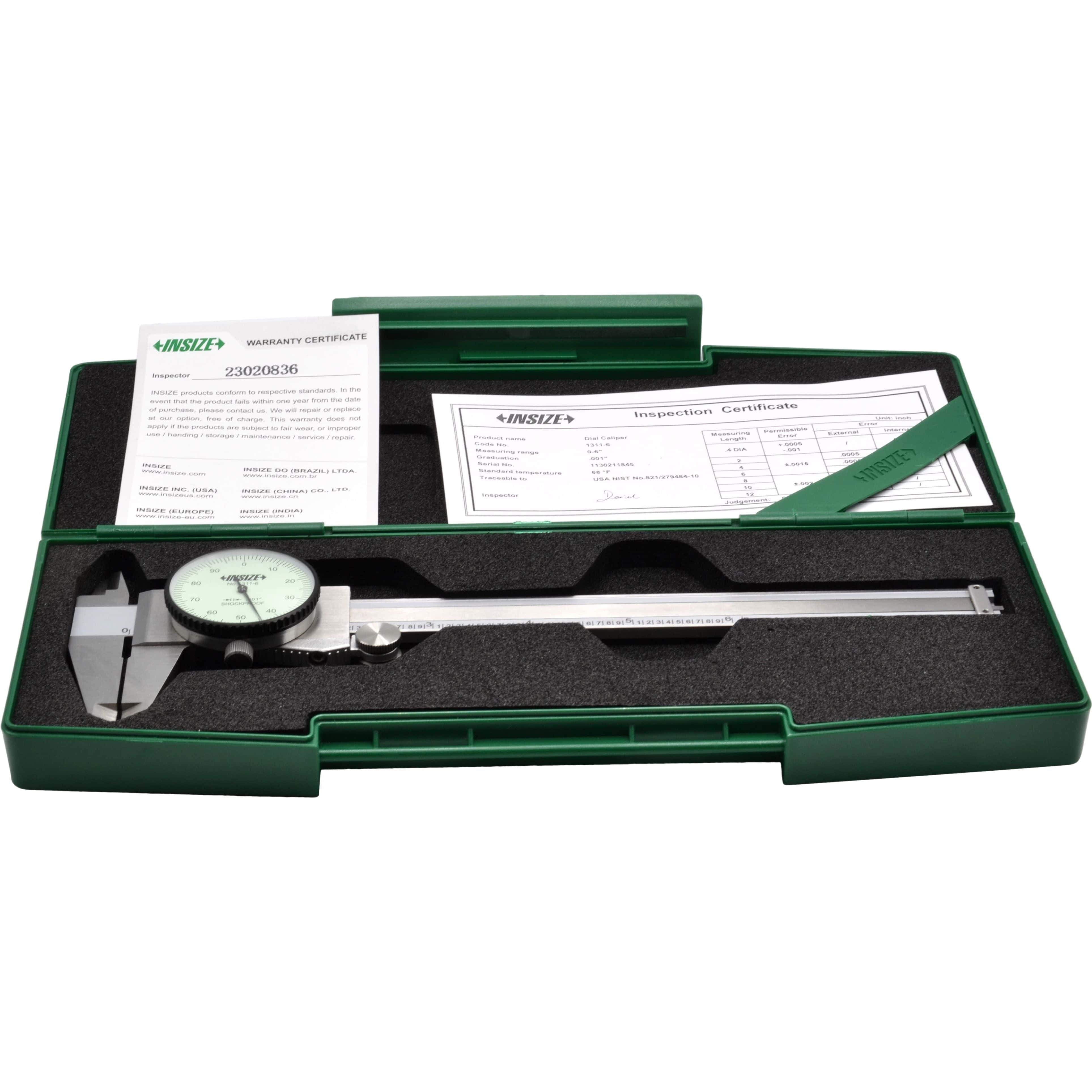 INSIZE Measuring Equipment INSIZE Imperial Dial Caliper  0-6" Range Series 1311-6