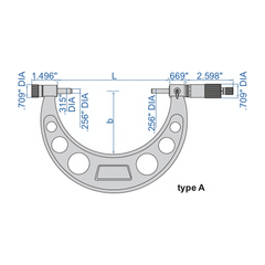 INSIZE Measuring Equipment Insize Imperial Outside Micrometer 0-6" Range Series 3206-6