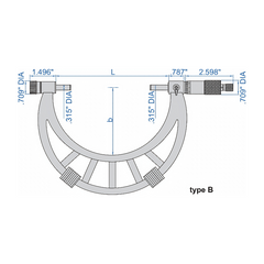 INSIZE Measuring Equipment Insize Imperial Outside Micrometer 32-36" Range Series 3206-36