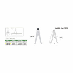 INSIZE Measuring Equipment Insize Inside Caliper 0-200mm Range Series 7240-200