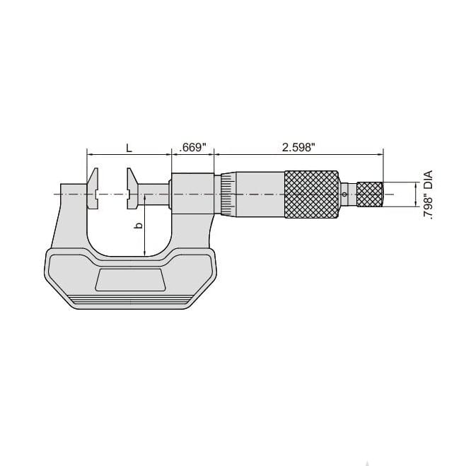 INSIZE Measuring Equipment Insize Jaw Type Micrometer 0-1" Range Series 3283-1