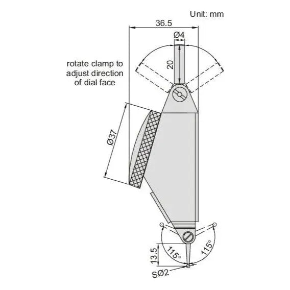 INSIZE MEASURING EQUIPMENT Insize Large Range Dial Test Indicator Range Series 2386-16A