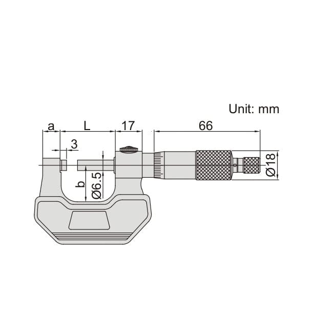 INSIZE Measuring Equipment Insize Left Hand/Right Hand Outside Micrometer 0-25mm Range Series 3236-25B