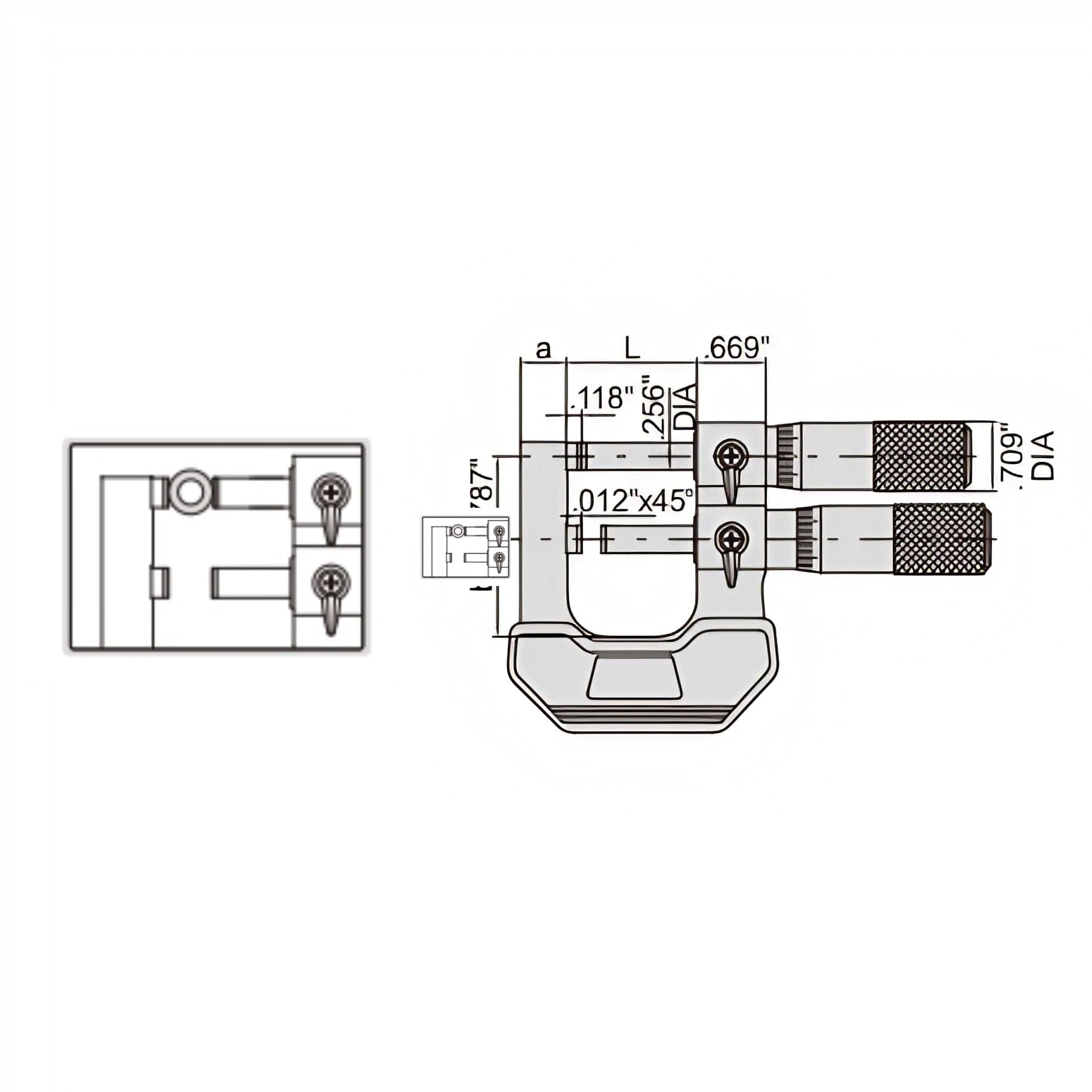 INSIZE Measuring Equipment Insize Limit Micrometer 0-1" Range Series 3235-1