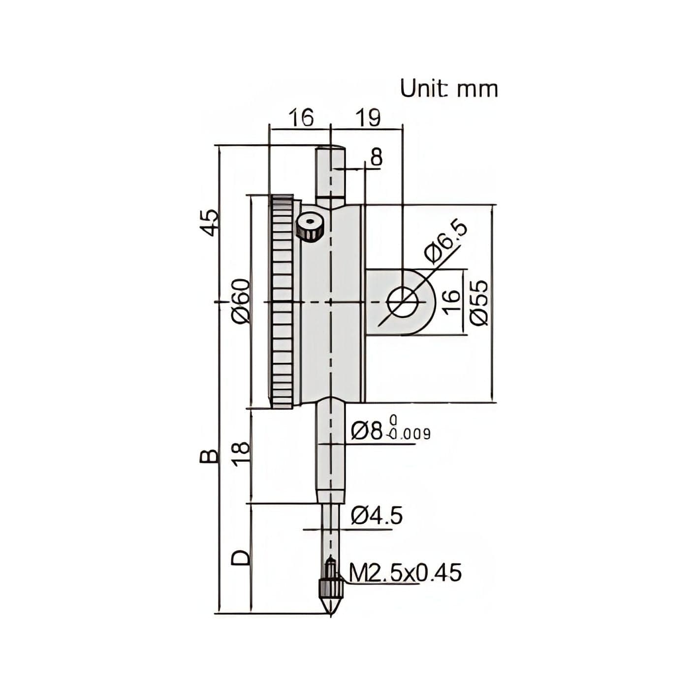 INSIZE Measuring Equipment Insize Lug Back Dial Indicator 10mm Range Series 2318-10