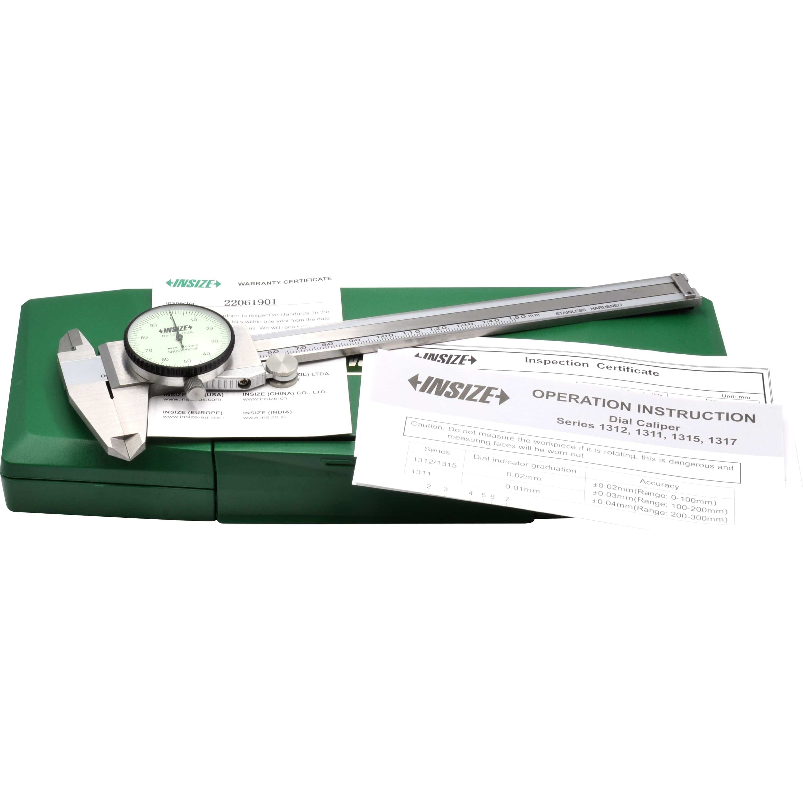 INSIZE Measuring Equipment INSIZE Metric Dial Caliper  0-150mm Range Series 1311-150A