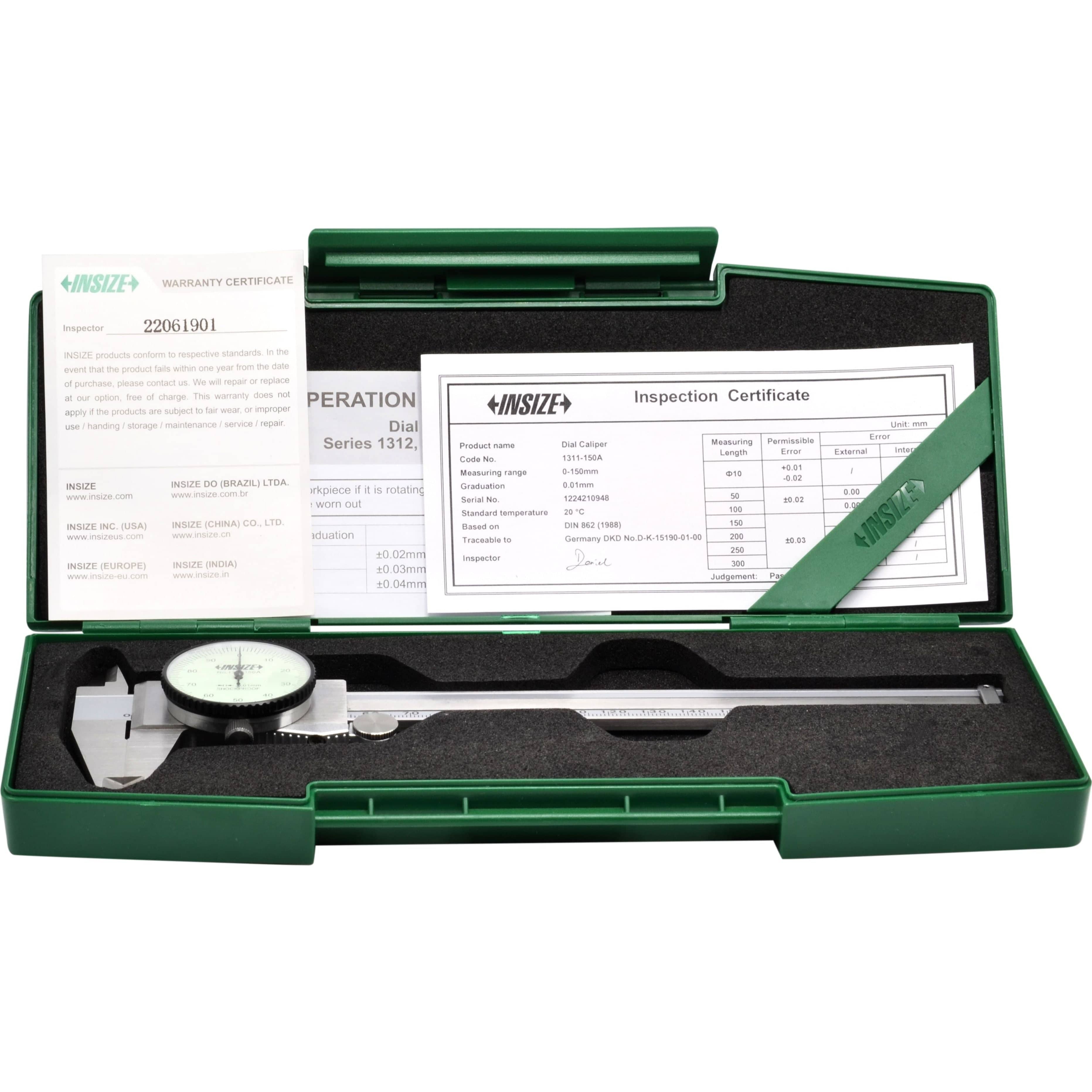 INSIZE Measuring Equipment INSIZE Metric Dial Caliper  0-150mm Range Series 1311-150A