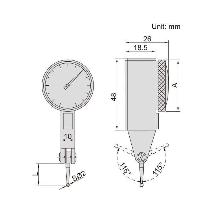 INSIZE Measuring Equipment Insize Metric Dial Indicator 0.2mm Range Series 2381-02