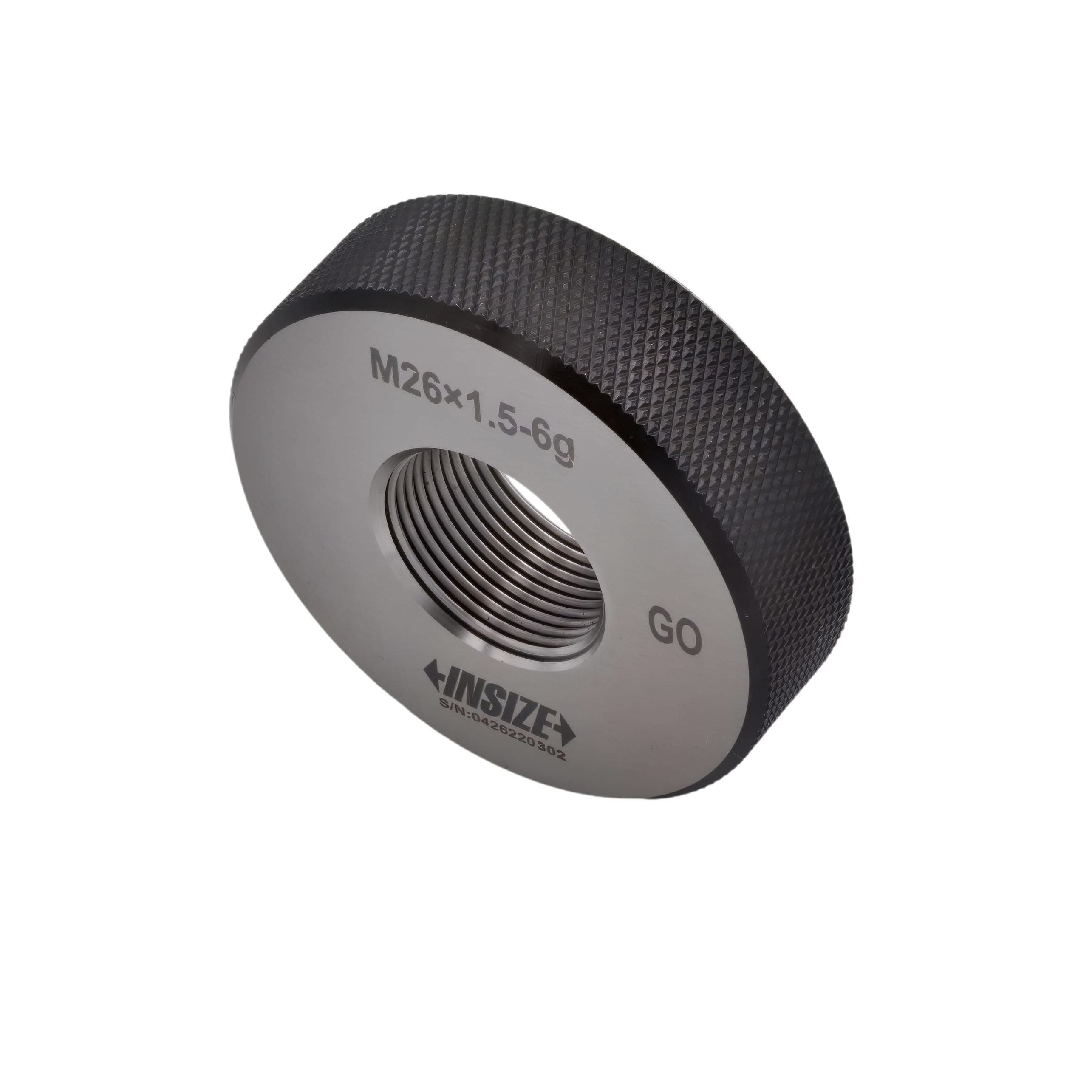 INSIZE MEASURING EQUIPMENT Insize Metric Fine Thread Ring Gauge GO M26 x 1.5 Class 6g Series 4129-26R