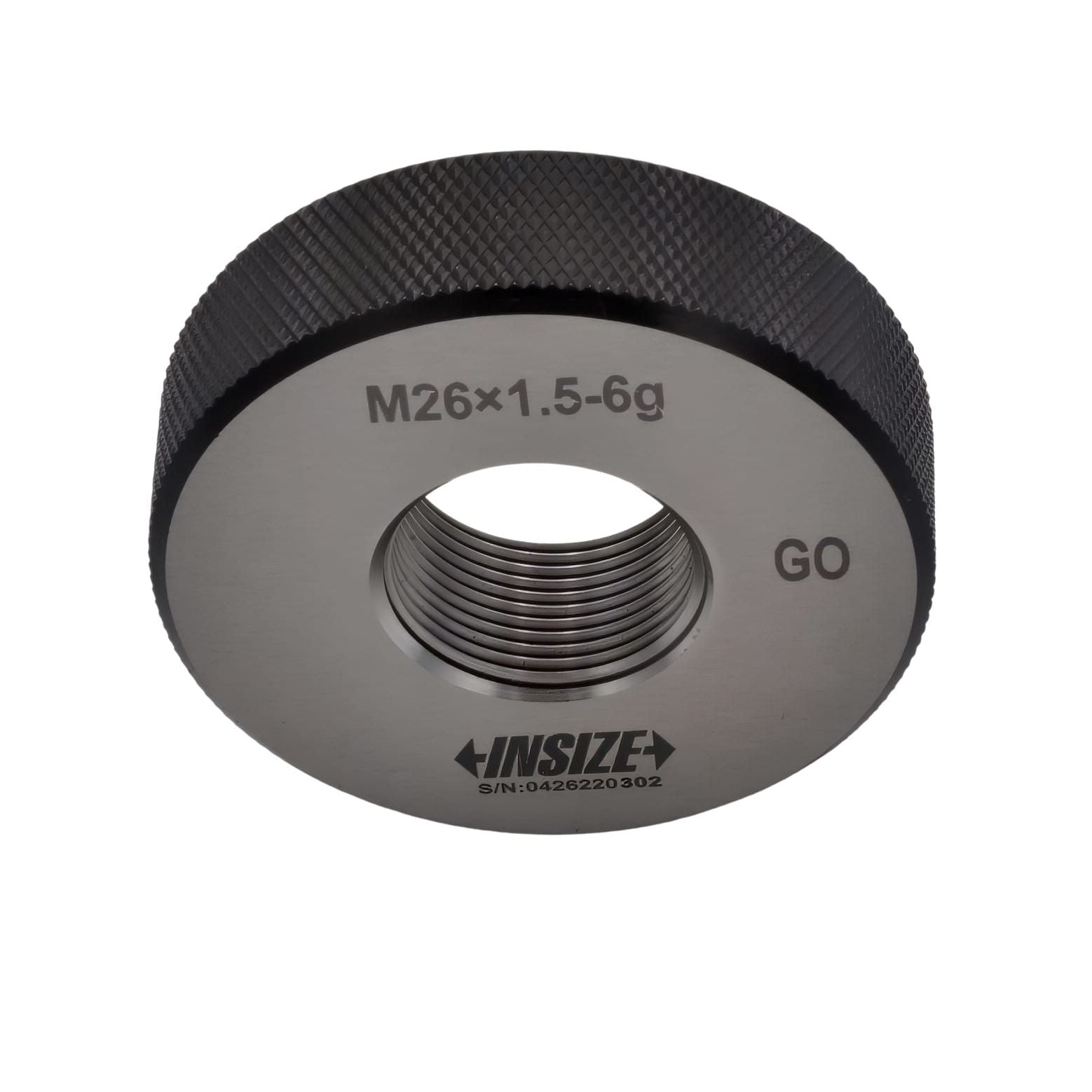 INSIZE MEASURING EQUIPMENT Insize Metric Fine Thread Ring Gauge GO M26 x 1.5 Class 6g Series 4129-26R