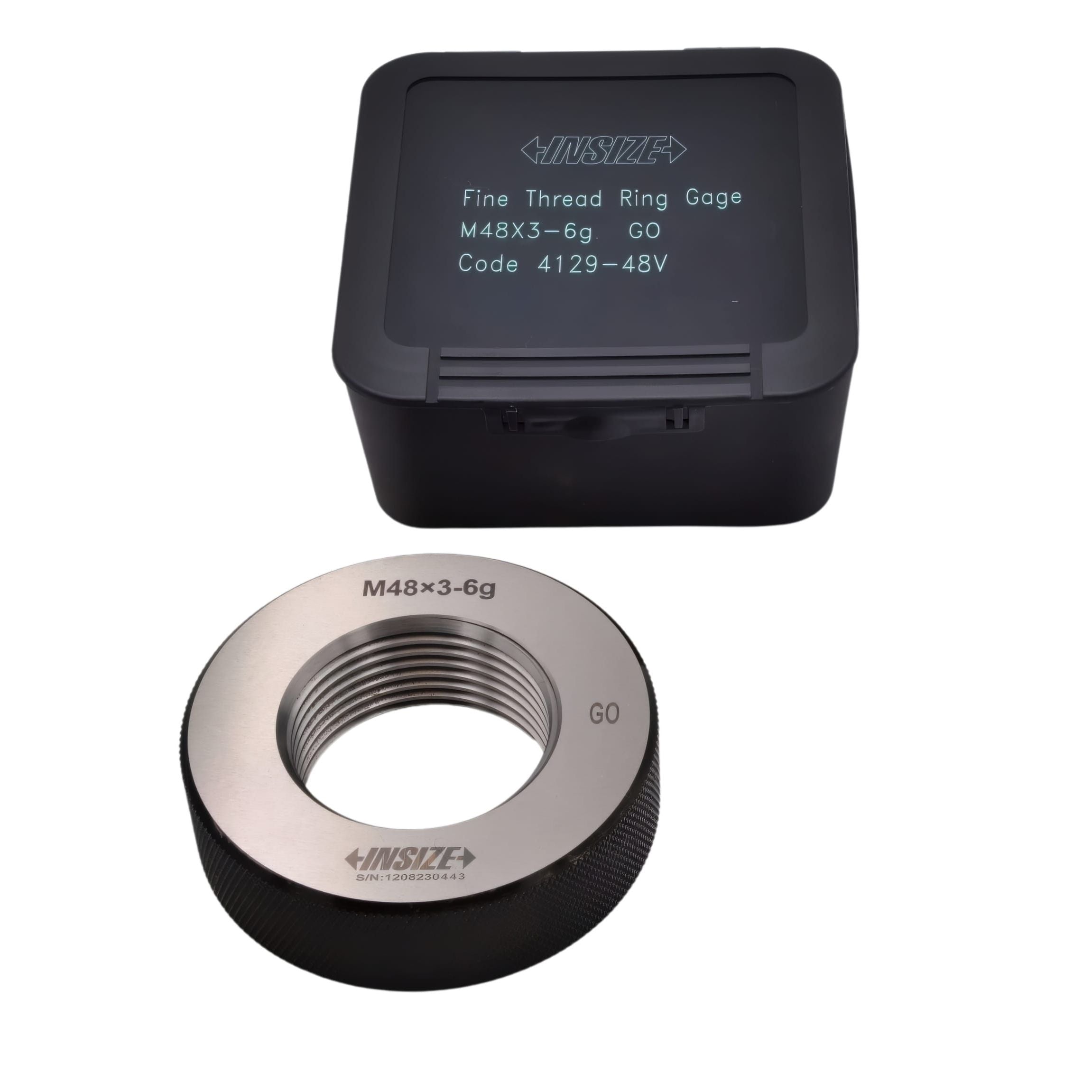 INSIZE MEASURING EQUIPMENT Insize Metric Fine Thread Ring Gauge GO M48 x 3.0 Class 6g Series 4129-48V