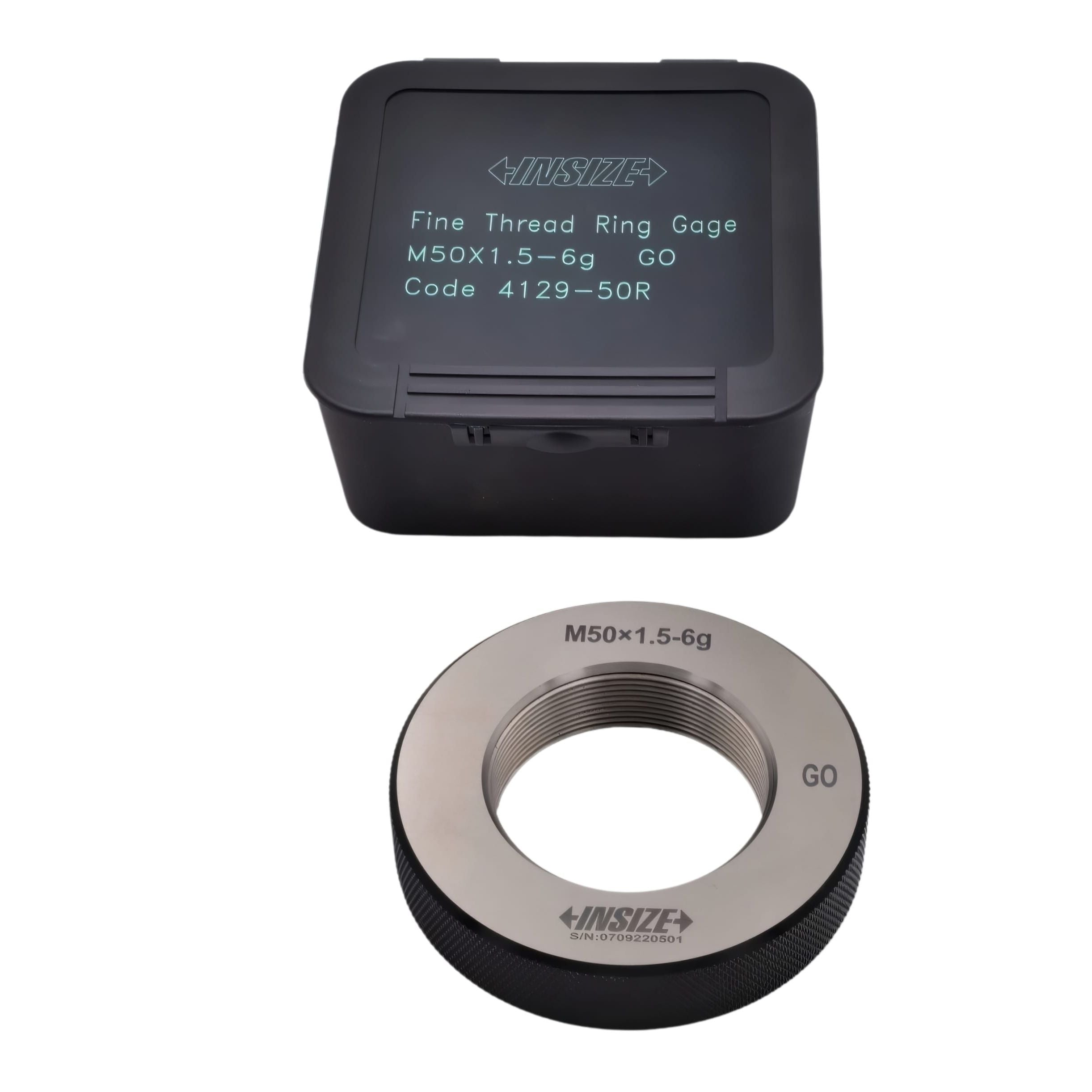 INSIZE MEASURING EQUIPMENT Insize Metric Fine Thread Ring Gauge GO M50 x 1.5 Class 6g Series 4129-50R