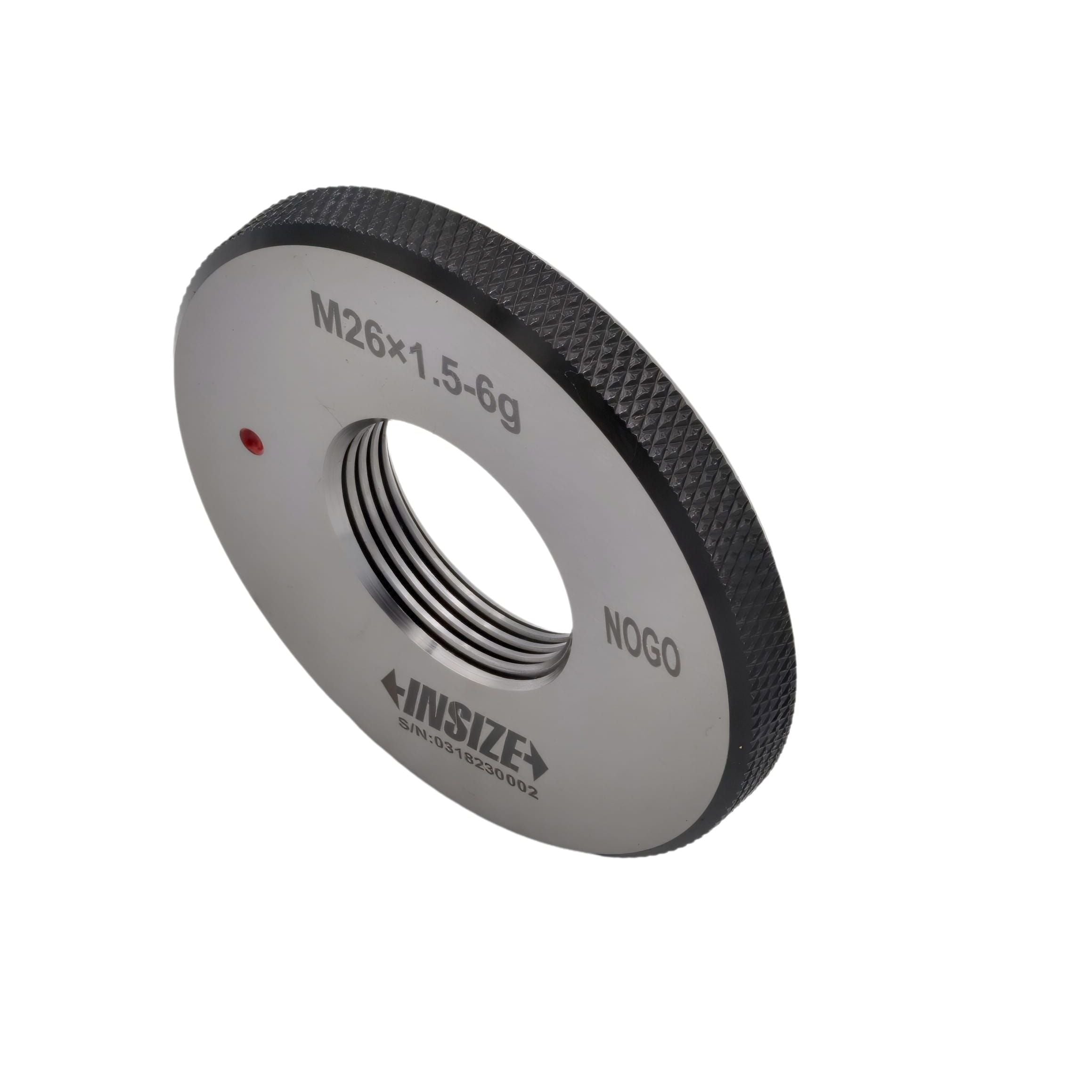 INSIZE MEASURING EQUIPMENT Insize Metric Fine Thread Ring Gauge NOGO M26 x 1.5 Class 6g Series 4129-26RN