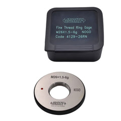 INSIZE MEASURING EQUIPMENT Insize Metric Fine Thread Ring Gauge NOGO M26 x 1.5 Class 6g Series 4129-26RN