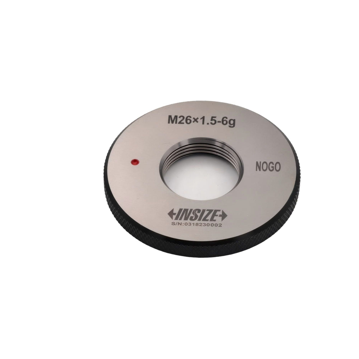 INSIZE MEASURING EQUIPMENT Insize Metric Fine Thread Ring Gauge NOGO M26 x 1.5 Class 6g Series 4129-26RN