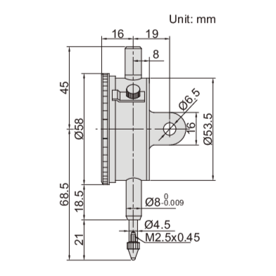 INSIZE Measuring Equipment Insize Metric Lug Back Dial Indicator 10mm Range Series 2308-10A