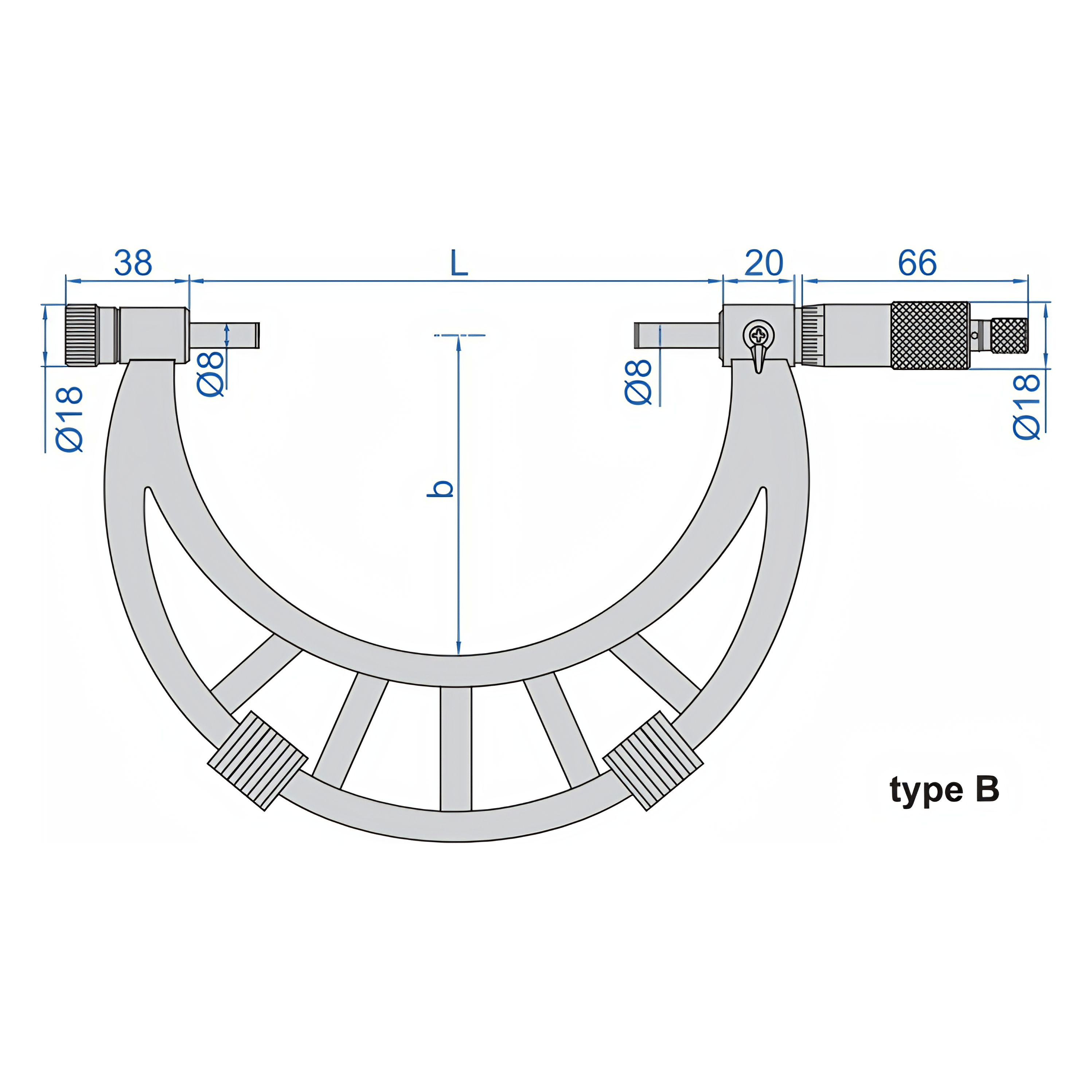 INSIZE Measuring Equipment Insize Metric Outside Micrometer 600-700mm Range Series 3206-700