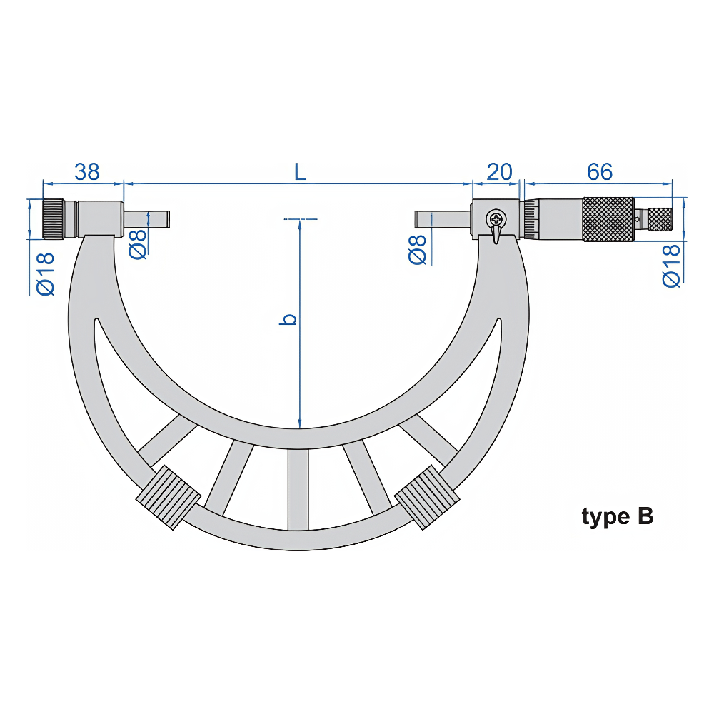 INSIZE Measuring Equipment Insize Metric Outside Micrometer 900-1000mm Range Series 3206-1000