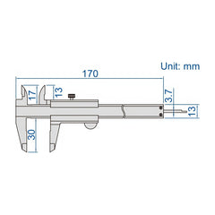 INSIZE Measuring Equipment Insize Mini Vernier Caliper 0-100mm Range Series 1203-1003