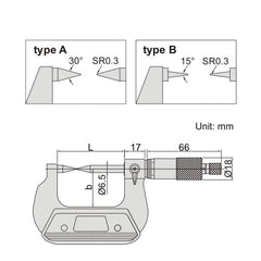 INSIZE Measuring Equipment Insize Point Micrometer 75-100mm Range Series 3230-100A