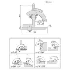 INSIZE Measuring Equipment Insize Protractor 0-320° Range Series 2374-320