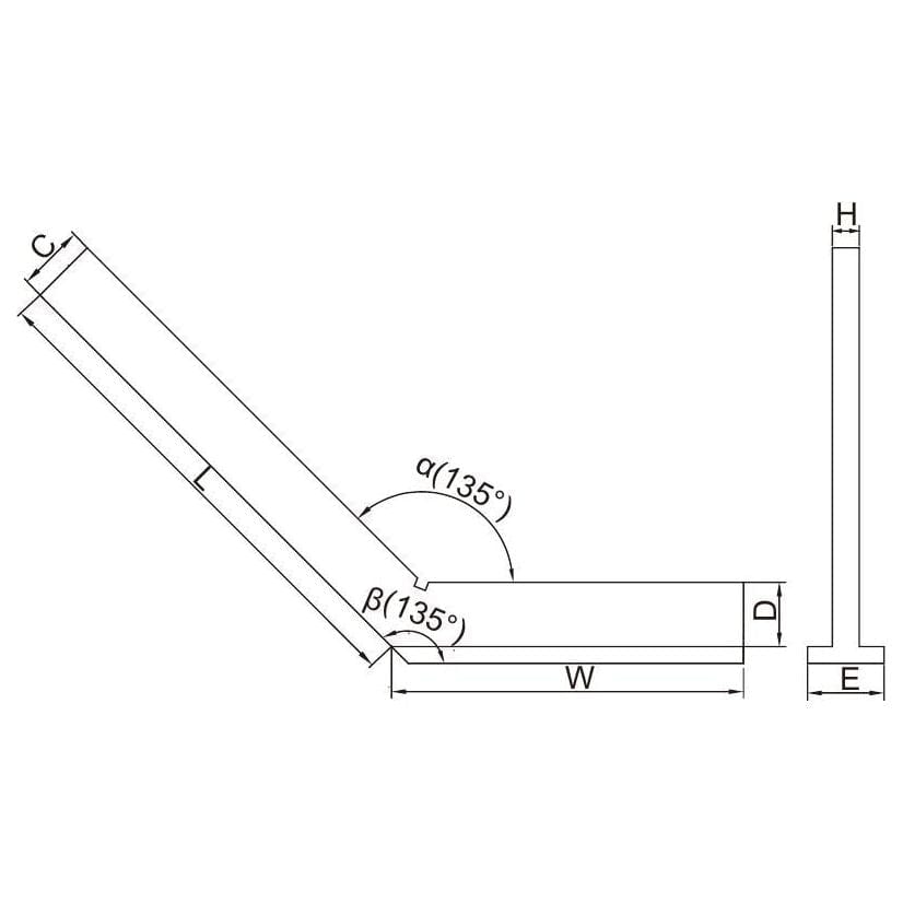 INSIZE Measuring Equipment Insize Range 135° Square 100 X 70 Series 4754-3100