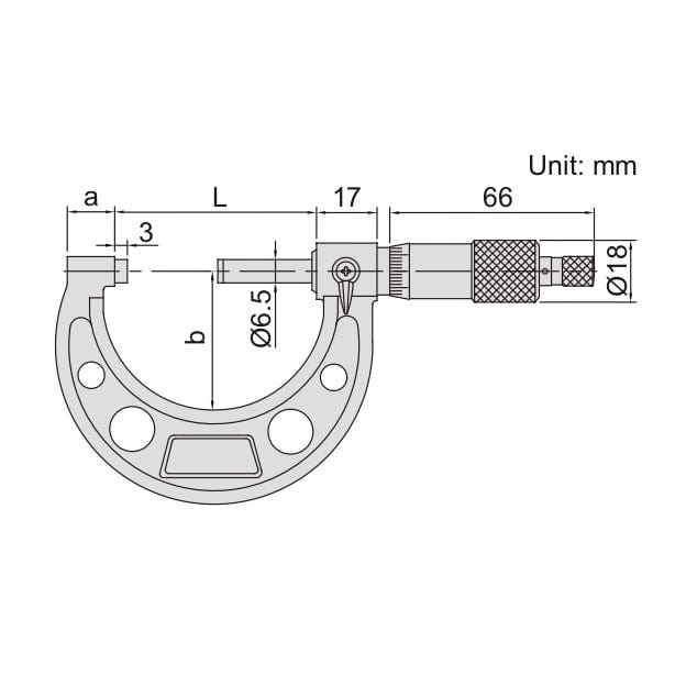 INSIZE Measuring Equipment Insize Ratchet Stop Type Outside Micrometer 0-25mm Range Series 3210-25A