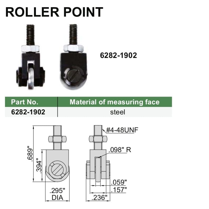 INSIZE Measuring Equipment Insize Roller Point 0.689" Range Series 6282-1902