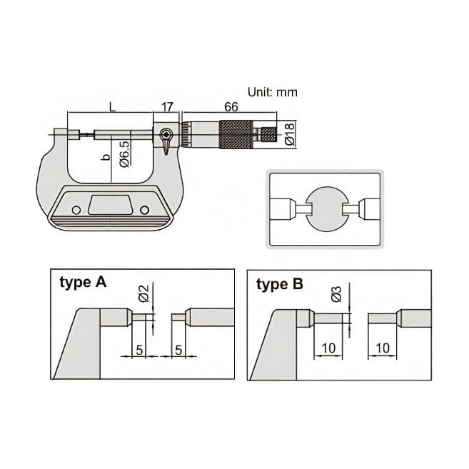 INSIZE Measuring Equipment Insize Spline Micrometer 75-100mm Range Series 3233-100BA