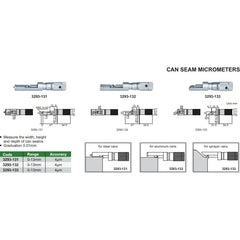 INSIZE MEASURING EQUIPMENT Insize Spray Can Seam Micrometer 0-13mm Range Series 3293-133