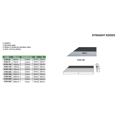 INSIZE Measuring Equipment Insize Straight Edge 500 mm Beveled Edge Series 4700-500