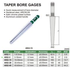 INSIZE Measuring Equipment Insize Taper Bore Gauge 3-16mm Range Series 4852-3